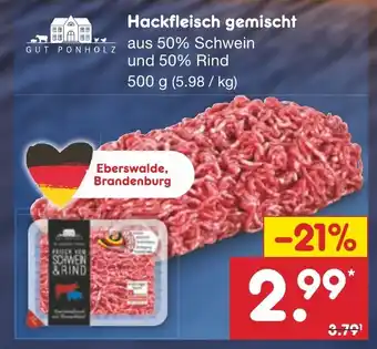 Netto Marken-Discount GUT PONHOLZ Hackfleisch gemischt 500g Angebot