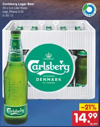 Netto Marken-Discount Carlsberg Lager Beer 20 x 0,5 L Angebot