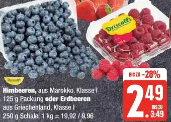 Edeka Driscoll's Himbeeren 125 g oder Erdbeeren 250 g Schale Angebot