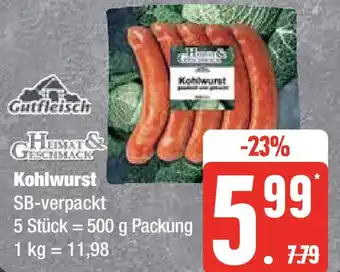 Edeka Gutfleisch Kohlwurst 500 g Packung Angebot