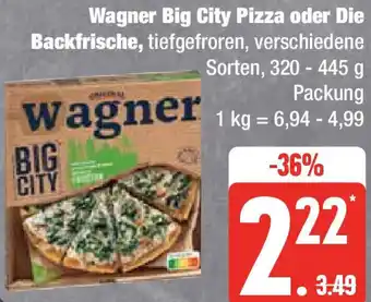 Edeka Wagner Big City Pizza oder Die Backfrische 320 - 445 g Packung Angebot