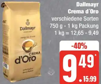 Edeka Dallmayr Crema d'Oro 750 g - 1 kg Packung Angebot