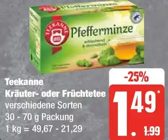 Edeka Teekanne Kräuter oder Früchtetee 30-70 g Packung Angebot