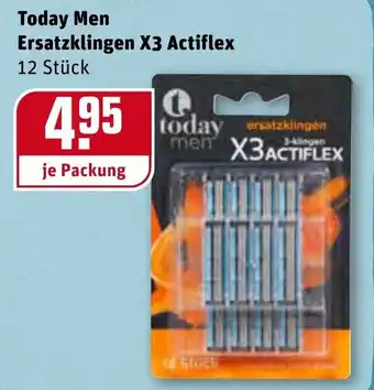 REWE Center Today Men Ersatzklingen X3 Actiflex Angebot