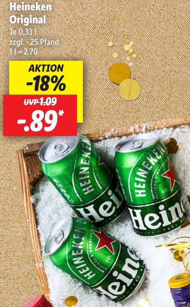 Heineken Original 0,33 L Angebot bei Lidl