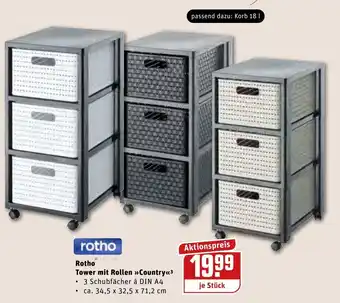 REWE Center Rotho Tower mit Rollen Country Angebot