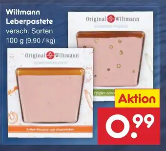 Netto Marken-Discount Wiltmann Leberpastete versch. Sorten 100 g Angebot