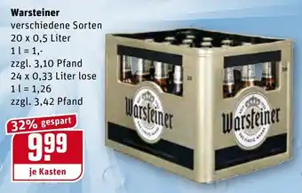 REWE Center Warsteiner 24x0,33/20x0,5L Angebot