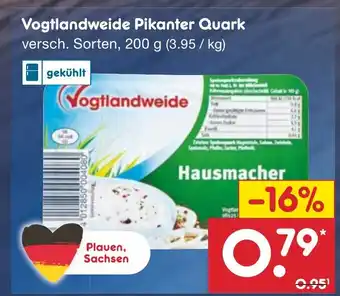 Netto Marken-Discount Vogtlandweide Pikanter Quark versch. Sorten, 200 g Angebot