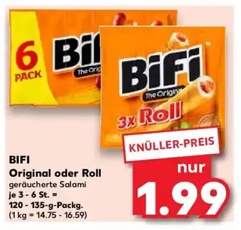 Kaufland BIFI Original oder Roll 120-135-g-Packg. Angebot