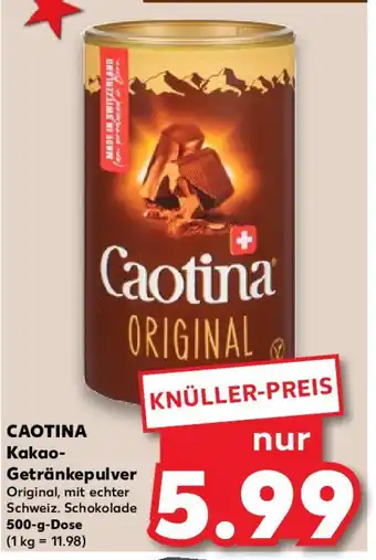 Kaufland CAOTINA Kakao- Getränkepulver 500-g-Dose Angebot