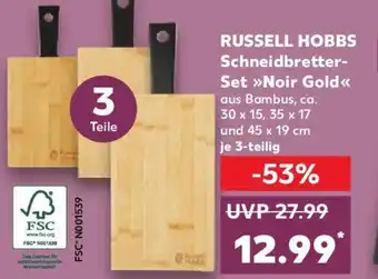 Kaufland RUSSELL HOBBS Schneidbretter-Set »Noir Gold<< 3 teilig Angebot