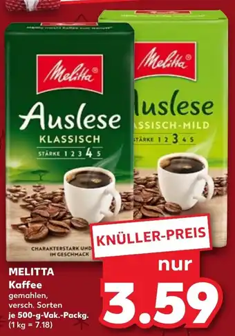 Kaufland MELITTA Kaffee 500-g-Vak.-Packg. Angebot