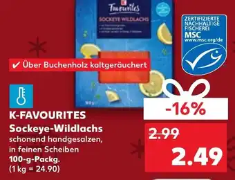 Kaufland K-FAVOURITES Sockeye-Wildlachs 100 g Packg. Angebot