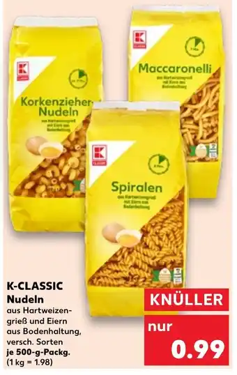 Kaufland K-CLASSIC Nudeln 500 g Packg. Angebot