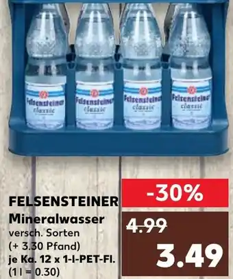 Kaufland FELSENSTEINER Mineralwasser Ka. 12 x 1-L-PET-FI. Angebot