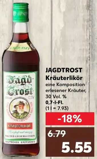 Kaufland JAGDTROST Kräuterlikör 0,7 L-Fl. Angebot