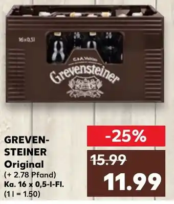 Kaufland GREVENSTEINER Original  Ka. 16 x 0,5-I-FI. Angebot