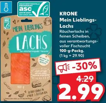 Kaufland KRONE Mein Lieblings Lachs 100 g Packg. Angebot