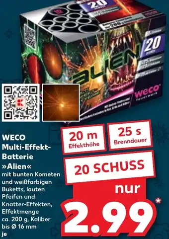 Kaufland WECO Multi-Effekt Batterie Alien 20 Schuss Angebot