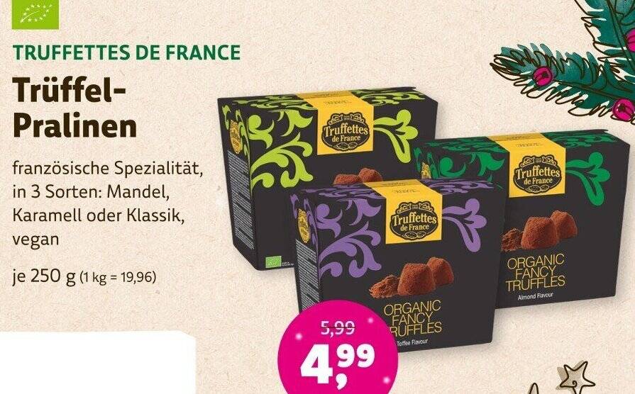 TRUFFETTES DE FRANCE Trüffel Pralinen 250 g Angebot bei Denns BioMarkt