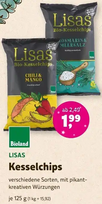 Denns BioMarkt Bioland LISAS Kesselchips 125 g Angebot