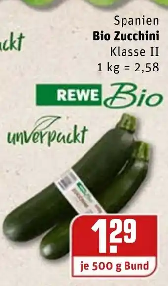 REWE Kaufpark Bio Zucchini 500g Angebot