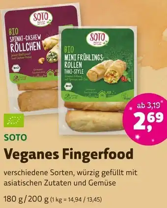 Denns BioMarkt SOTO Veganes Fingerfood 180 g/200 g Angebot