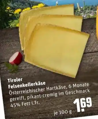 REWE Kaufpark Tiroler Felsenkellerkäse 100g Angebot