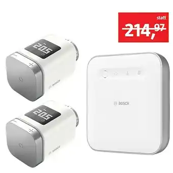 Bauhaus Bosch smart home starter-set 2 heizkörper-thermostate ii & 1 controller ii (smarte steuerung: bosch smart home app) Angebot