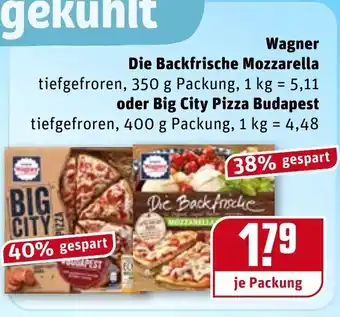 REWE Kaufpark Wagner Die Backfrische Mozzarella 350g oder Big City Pizza Budapest 400g Angebot