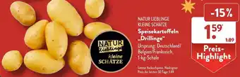 Aldi Süd NATUR LIEBLINGE KLEINE SCHÄTZE Speisekartoffeln Drillinge 1 kg Schale Angebot