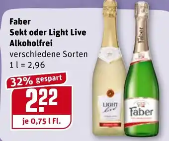 REWE Kaufpark Faber Sekt oder Light Live Alkoholfrei 0,75L Angebot