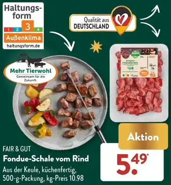 Aldi Süd FAIR & GUT Fondue-Schale vom Rind 500 g Packung Angebot