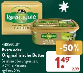 Aldi Süd KERRYGOLD Extra oder Original irische Butter 250 g Packung Angebot