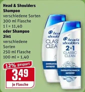 REWE Kaufpark Head & Shoulders Shampoo 300ml oder Shampoo 2in1 250ml Angebot