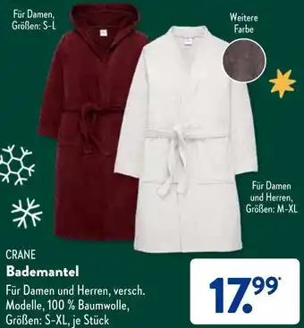 Aldi Süd CRANE Bademantel Angebot