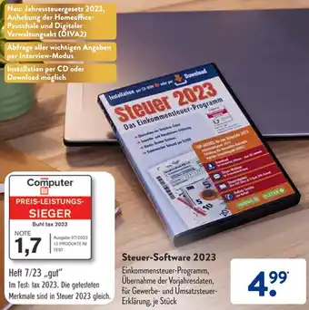 Aldi Süd Steuer-Software 2023 Angebot