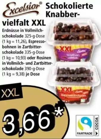 Norma Excelsior Schokolierte Knabbervielfalt XXL 325 g Dose Angebot