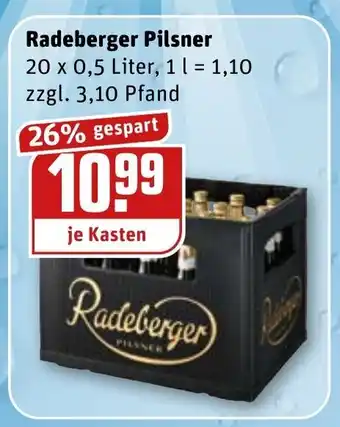 REWE Kaufpark Radeberger Pilsner 20x0,5L Angebot