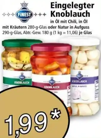 Norma Finest Eingelegter Knoblauch 280/290 g Glas Angebot