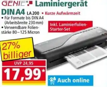 Norma GENIE Laminiergerät DINA4 Angebot