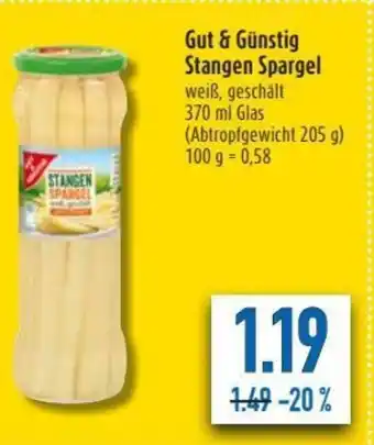 diska Gut & Günstig Stangen Spargel 370ml Angebot