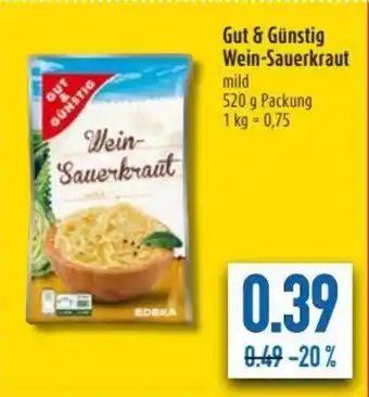 diska Gut & Günstig Wein Sauerkraut 520g Angebot