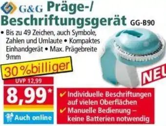 Norma G&G Präge/ Beschriftungsgerät GG-B90 Angebot