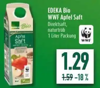 diska Edeka Bio WWF Apfel Saft 1L Angebot