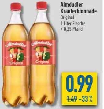 diska Almdudler Kräuterlimonade Original 1L Angebot