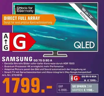 Saturn Samsung GQ 75 Q 80 A Angebot