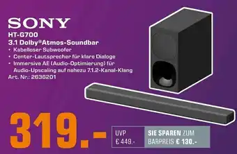 Saturn Sony HT-G700 3.1 Dolby Atmos Soundbar Angebot