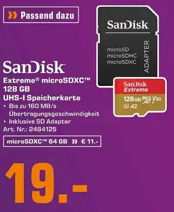 Saturn SanDisk Extreme microSDXC 128GB UHS-I Speicherkarte Angebot